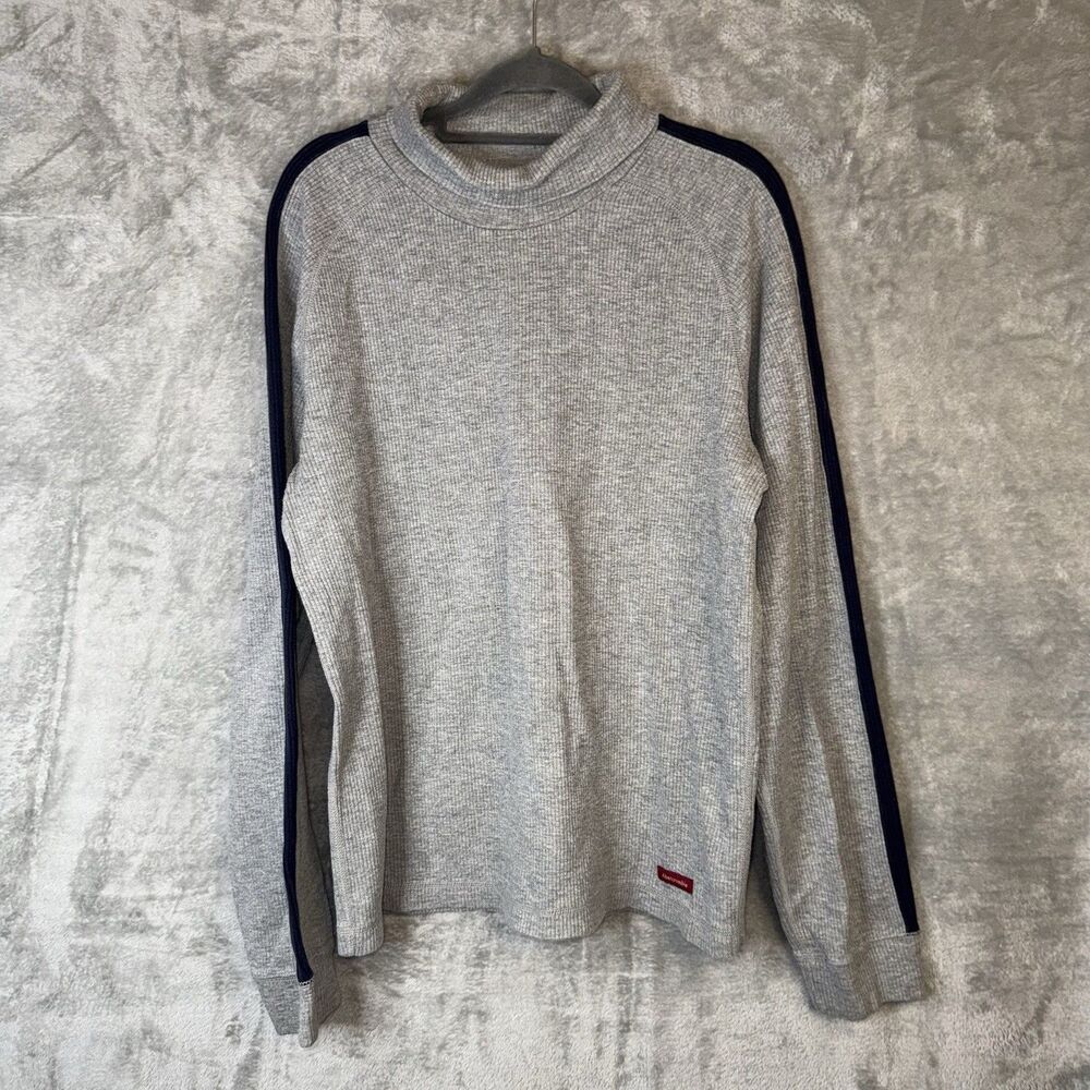 Vintage Abercrombie and Fitch Y2K Mock Neck Sweater Striped Sz Med Skater Preppy